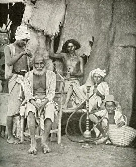 Open air barber's shop on Arabian shore of Red Sea Open air barber's shop on Arabian shore of Red Sea