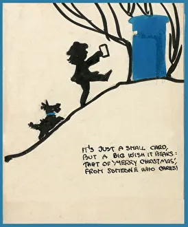 Original Artwork - Up the hill to post a Christmas card Original Artwork - Up the hill to post a Christmas card