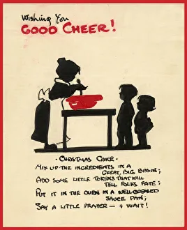 Original Artwork - Stirring the Christmas cake mixture Original Artwork - Stirring the Christmas cake mixture