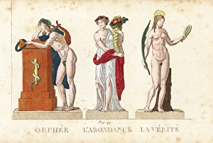 Orpheus, Abundantia and Veritas, Greek and Roman gods Orpheus, Abundantia and Veritas, Greek and Roman gods