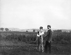 Orville Wright and Griffith Brewer at Huffman Prairie 1914 Orville Wright and Griffith Brewer at Huffman Prairie 1914
