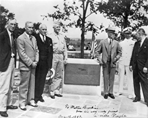 Orville Wright (third from right) at the memorial Orville Wright (third from right) at the memorial