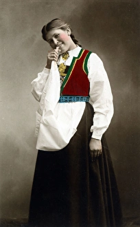 Oslo, Norway - young woman in traditional costume Oslo, Norway - young woman in traditional costume