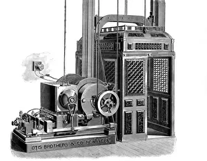 Prints of OTIS electric elevator Date: 1890 Industrial Prints: 1890 OTIS Electric Elevator Print