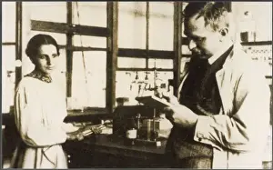 Print of Otto Hahn in Laboratory with Lise Meitner