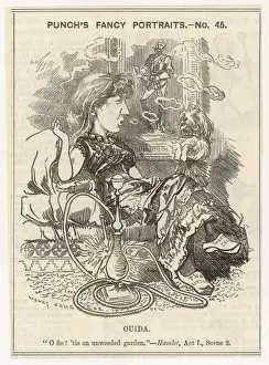Victorian Era Literature Figures Prints: OUIDA IN PUNCH