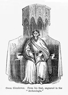 Owen Glendower Print - Welsh Chieftain Portrait
