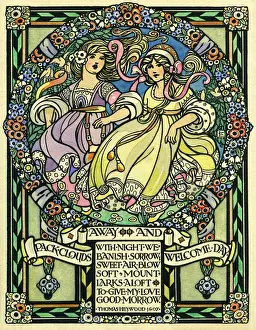 Art Nouveau Style Illustrations Prints: Pack clouds away