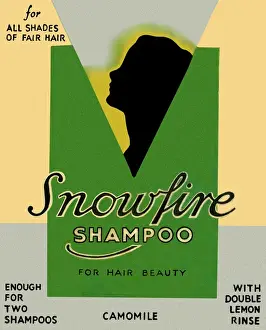 Art Deco Style Print of Snowfire Shampoo Bottle circa 1930s