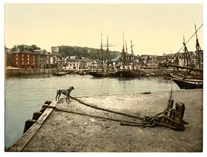 Coloured Photographs Of England Prints: Padstow Quay, Cornwall, England