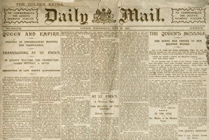 Front page, Daily Mail, Diamond Jubilee, Golden Extra Front page, Daily Mail, Diamond Jubilee, Golden Extra