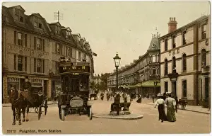 Prints of Paignton, Devon - View from the Station. Date: circa 1907 Paignton Prints: Paignton, Devon - View from the Station Print circa 1907