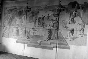Painted wall mural featuring a coastal scene - North Wales Painted wall mural featuring a coastal scene - North Wales