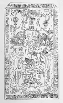 Palenque Xtraterrestrial Carving Print