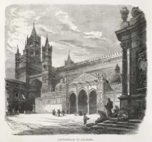 Palermo Cityscape Prints: Palermo Cathedral 1875
