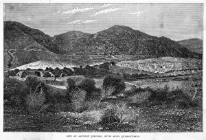 Palestine Jericho Print: Ancient Townscape with Mons Quarantania