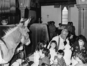 Palm Sunday service with donkey, St Ives, Cornwall Palm Sunday service with donkey, St Ives, Cornwall