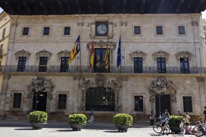 Palma, Mallorca, Spain - Plaza Cort at City Hall Palma, Mallorca, Spain - Plaza Cort at City Hall