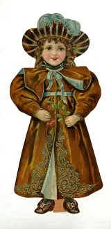 Paper Doll in brown and gold costume Paper Doll in brown and gold costume