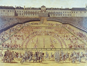 Parade organized by Louis XIV in the courtyard Parade organized by Louis XIV in the courtyard