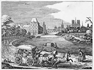 17th Century Paris Coach View Print