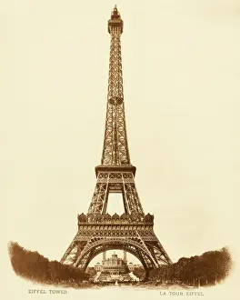 Eiffel Tower History Prints: Paris / Eiffel Tower C1908