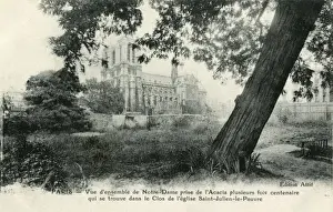 Paris Print: Notre Dame from St Julien le Pauvre
