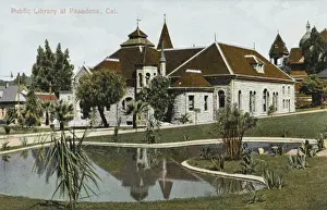 United States Historic Buildings Prints: Pasadena Public Library