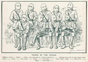 World War One Soldiers in Gas Masks Print