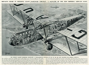 Passenger aircraft of Imperial Airways fleet, cut away Passenger aircraft of Imperial Airways fleet, cut away