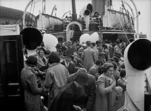 Passengers prepare to disembark from ferry at Dieppe Passengers prepare to disembark from ferry at Dieppe