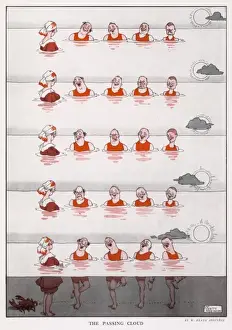 Woman In The Sea Prints: The Passing Cloud