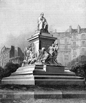 Pasteur Statue Print, Paris Square, 1904