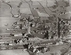 Prints of A aerial view of Pateley Bridge in North Yorkshire, viewed from the west North Yorkshire Prints: Aerial View of Pateley Bridge, North Yorkshire Print