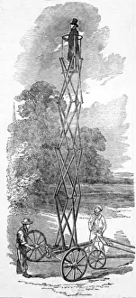 Engraving Print of a Patent Elevator and Observatory