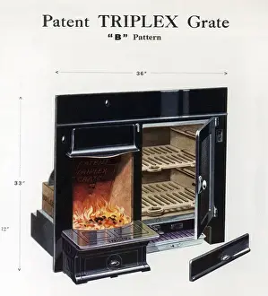 Patent Triplex Grate B Pattern Print circa 1920s