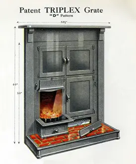 Patent Triplex Grate D Pattern Print circa 1920s