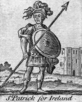 Saint Patrick as a Warrior Print, circa 390-461 AD