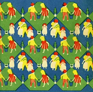 Historical Nursery Rhymes Prints: A pattern of nursery rhymes