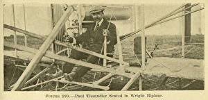 Paul Tissandier seated in Wright biplane Paul Tissandier seated in Wright biplane