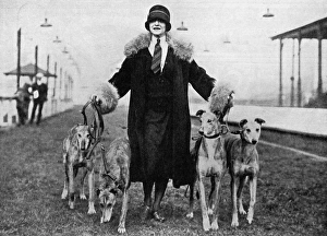Pauline Frederick with her greyhounds Pauline Frederick with her greyhounds
