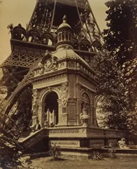 Paris Exposition 1889 Prints: Pavilion Perusson, exhibit of bricks, enamels, terre-cotta a