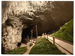 Nostalgic Picturesque Landscapes Prints: Peak Cavern, Castleton, Derbyshire, England