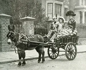 Pearly King, Pearly Queen and daughter, North London Pearly King, Pearly Queen and daughter, North London