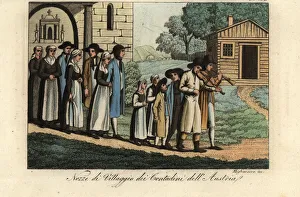 Peasant wedding in a village in Austria, 1822 Peasant wedding in a village in Austria, 1822