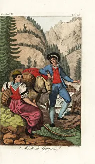 Peasants of the Canton of Grisons, Switzerland, 18th century Peasants of the Canton of Grisons, Switzerland, 18th century