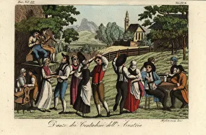 Peasants dancing in fields, Austria, 1822 Peasants dancing in fields, Austria, 1822