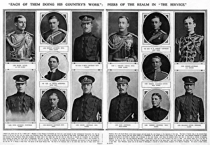 Peers of the Realm who had joined up, WW1 Peers of the Realm who had joined up, WW1