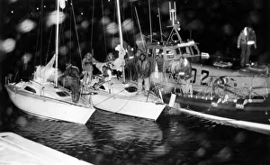 Penlee lifeboat towing stricken yachts to Newlyn, Cornwall Penlee lifeboat towing stricken yachts to Newlyn, Cornwall