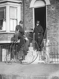 Penny Farthing Post Print: Victorian Era Postal Scene